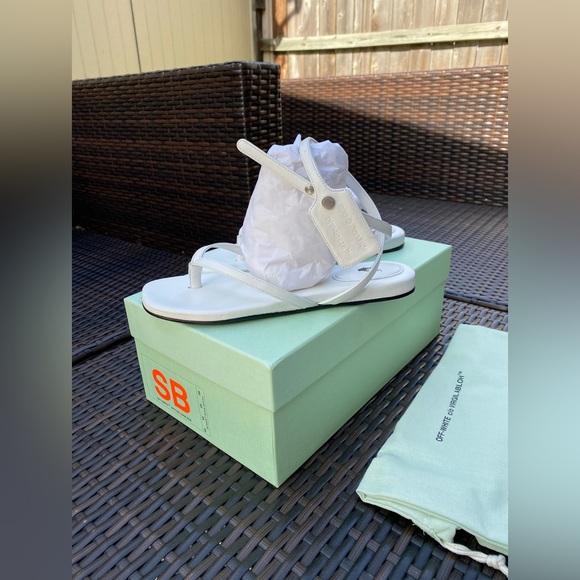 Off-White Zip-tie Leather Flat Sandals - Picture 6 of 13